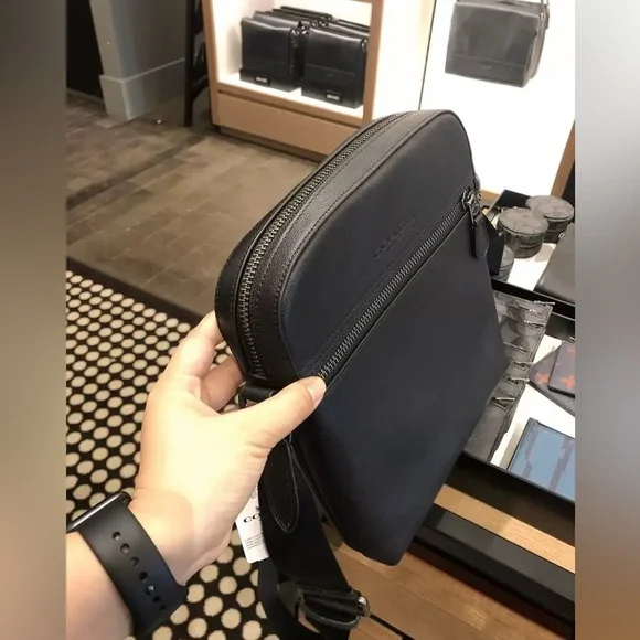 Coach Houston Flight Bag In Leather Black NWT Men